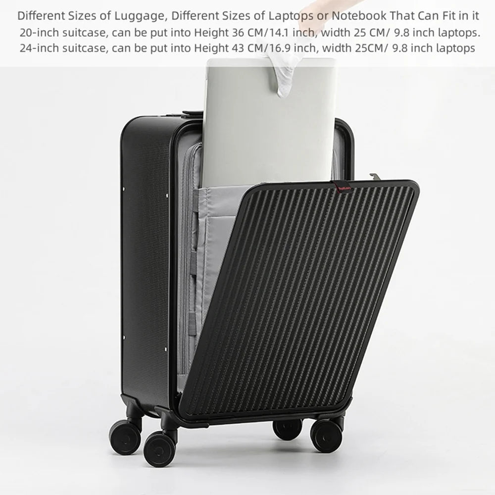 All Aluminum Magnesium Alloy Hardside Carry on Luggage Airline Approved, Zipperless Metal Hardshell Suitcases with Spinner Wheels, Checked Metal Rolling Luggage for Travel, Business