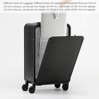 All Aluminum Magnesium Alloy Hardside Carry on Luggage Airline Approved, Zipperless Metal Hardshell Suitcases with Spinner Wheels, Checked Metal Rolling Luggage for Travel, Business