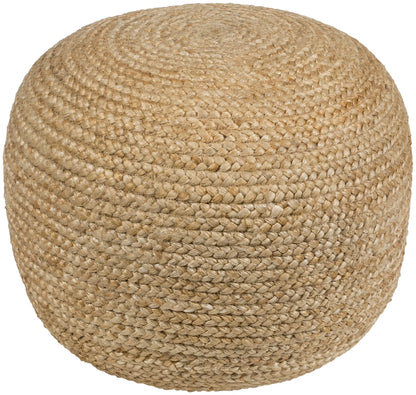 Mark& Day Pouf Ottoman - Hardegg Natural Fiber Medium Gray Round Foot Rest 16x20x20