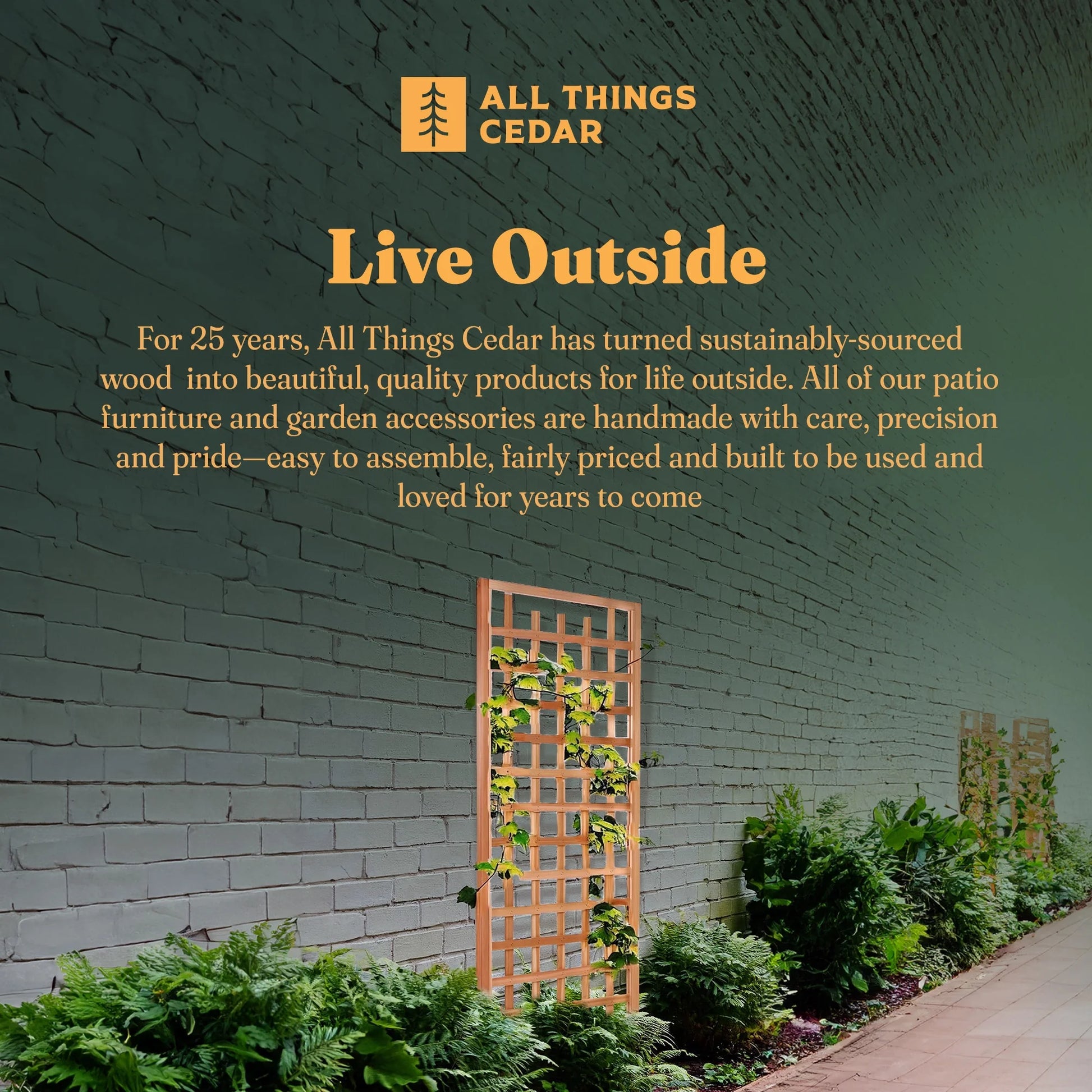 All Things Cedar TS33 Trellis Panel - Cedar Garden Trellis for Climbing Plants