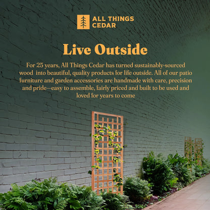 All Things Cedar TS33 Trellis Panel - Cedar Garden Trellis for Climbing Plants