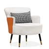 MoNiBloom Accent Chair, Modern Armchair with Wing Back and Cushion, Soft Padded Single Sofa for Living Room/Home Office/Bedroom, White