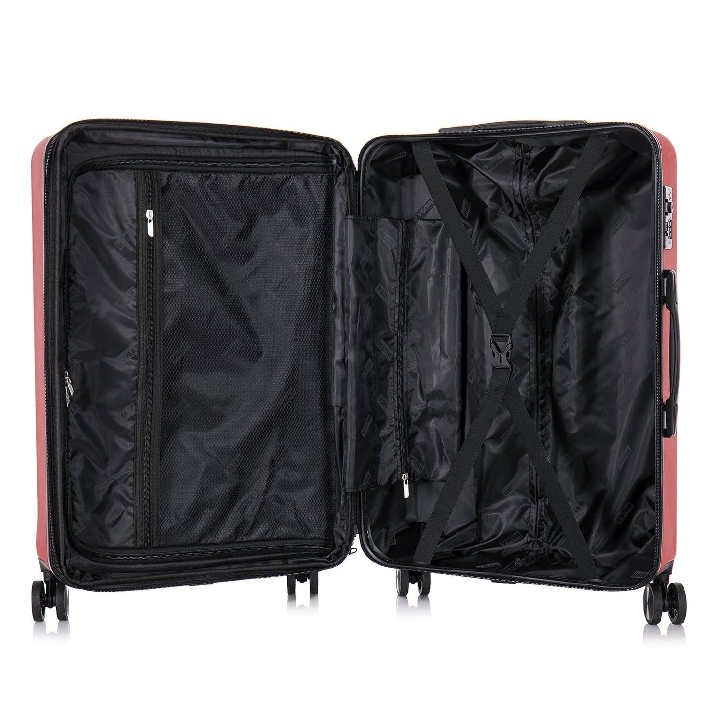 InUSA Elysian 24" Hardside Lightweight Luggage with Spinner Wheels, Handle, and Trolley, Wine