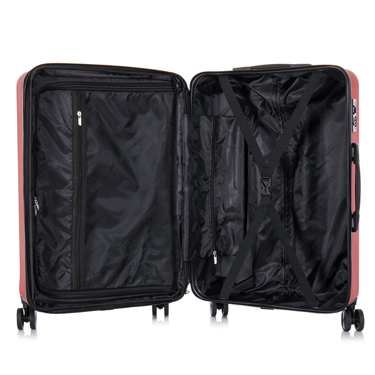 InUSA Elysian 24" Hardside Lightweight Luggage with Spinner Wheels, Handle, and Trolley, Wine