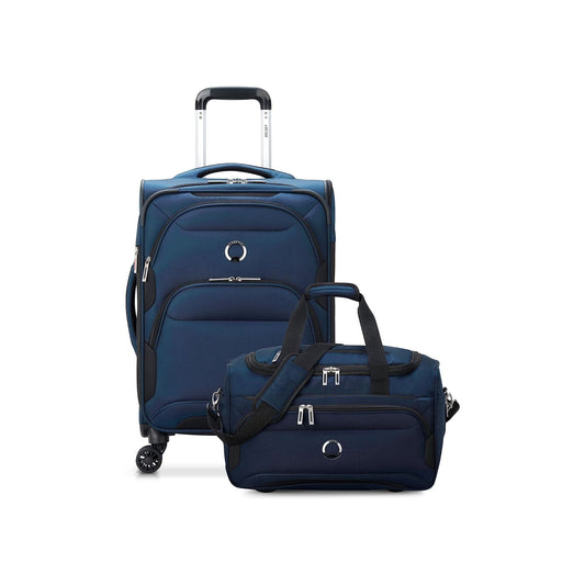 DELSEY PARIS Sky Max 2.0, 2 Piece Softside Luggage Set includes 24" Checked Luggage and a Carry-On Duffel Bag, Blue