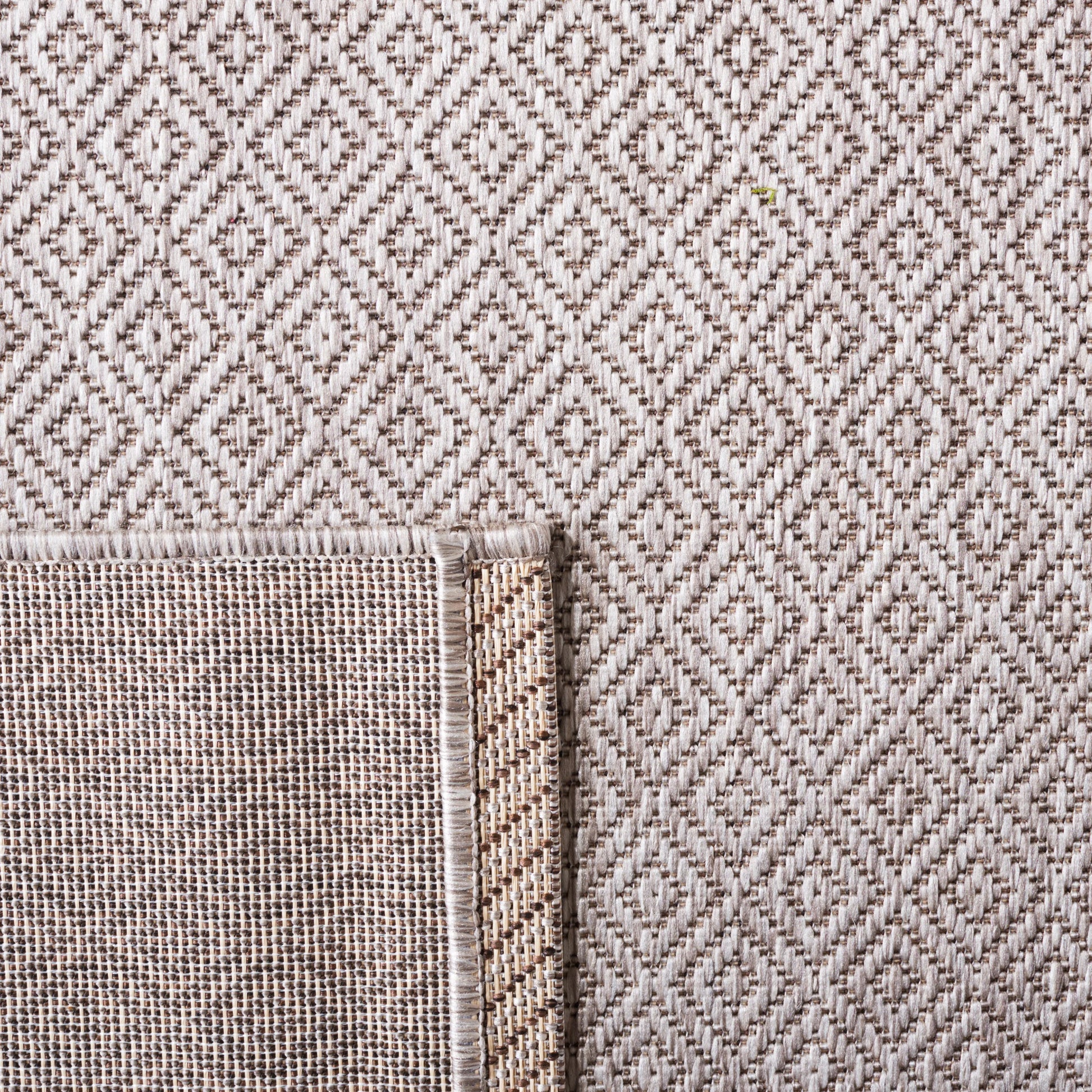 SAFAVIEH Courtyard Mitre Geometric Indoor/Outdoor Area Rug, Beige/Beige, 9' x 9' Square