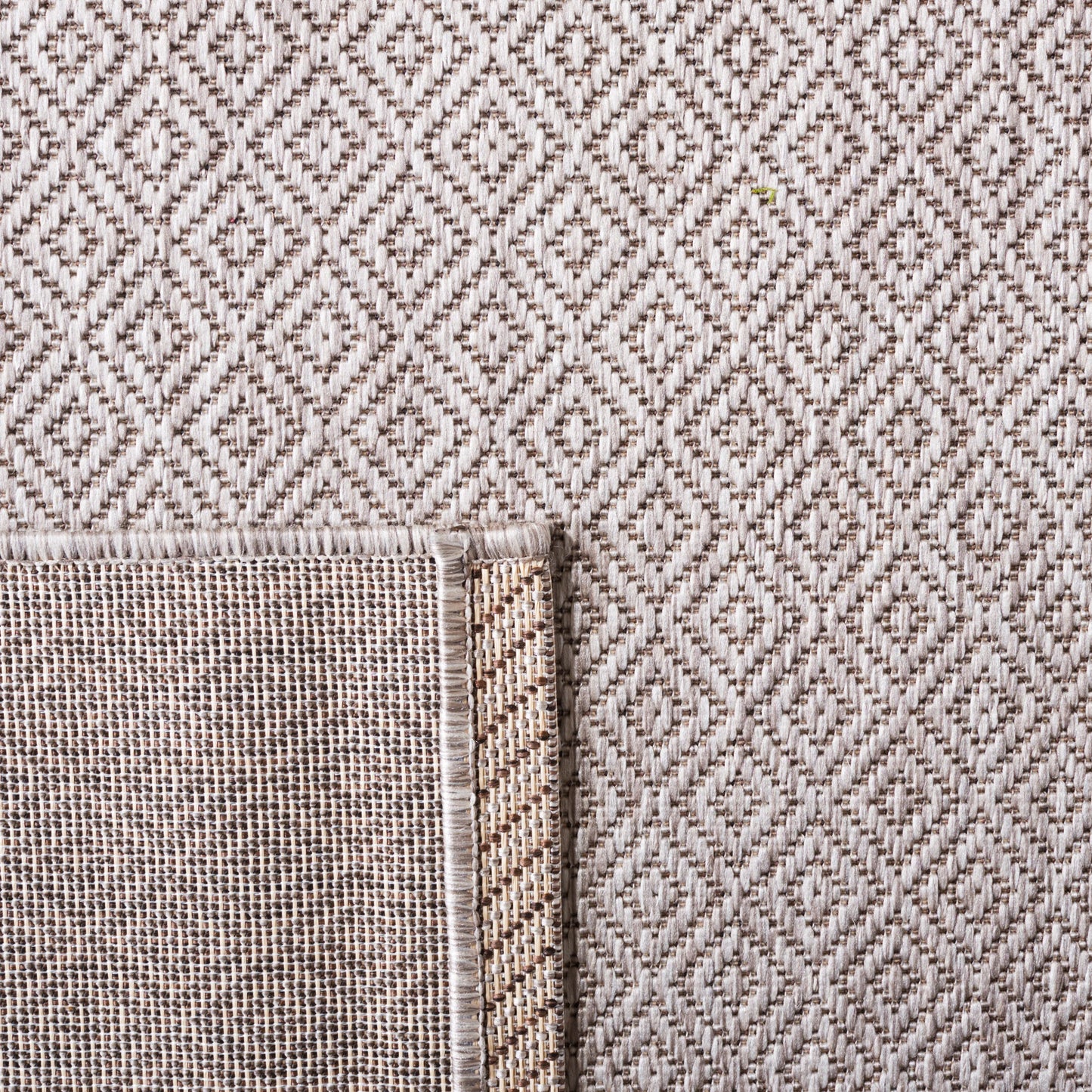SAFAVIEH Courtyard Mitre Geometric Indoor/Outdoor Area Rug, Beige/Beige, 9' x 9' Square