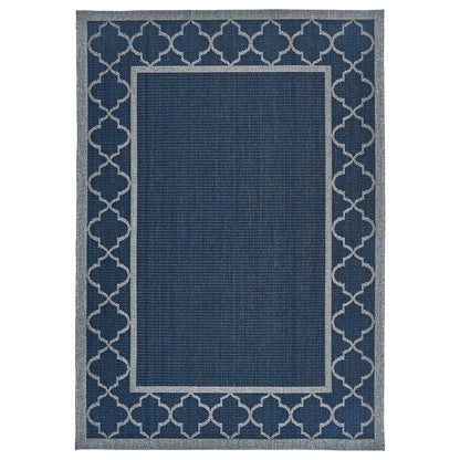 Laguna Indoor/Outdoor Area Rug, Simeon Navy Gray, 5’3 x 7’