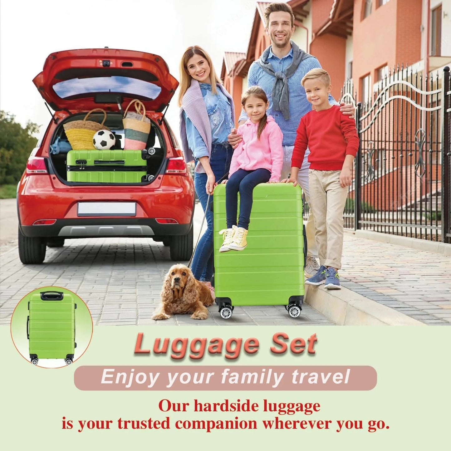 GULIN Hardsided Luggage Set with Spinner Wheels,Lightweight Hardshell Pink Luggage Sets 3 Piece Suitcases with Wheels Durable ABS/PC and TSA Lock for Men Women