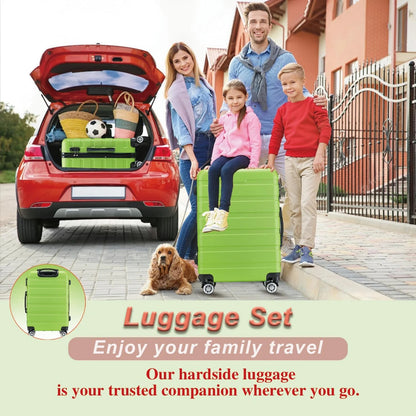 GULIN Hardsided Luggage Set with Spinner Wheels,Lightweight Hardshell Pink Luggage Sets 3 Piece Suitcases with Wheels Durable ABS/PC and TSA Lock for Men Women