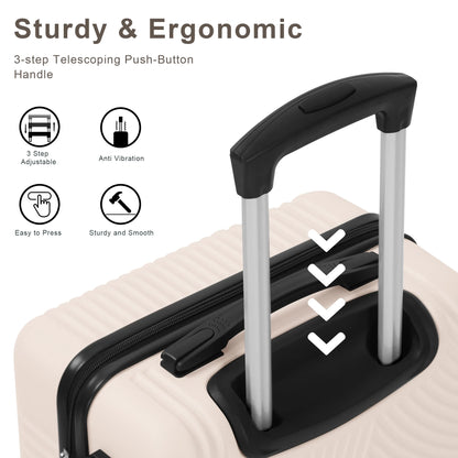 Sunbee Luggage Sets 3 Piece Hardshell Luggage Hardside Luggage Set Lightweight Suitcases with Spinner Wheels, TSA Lock