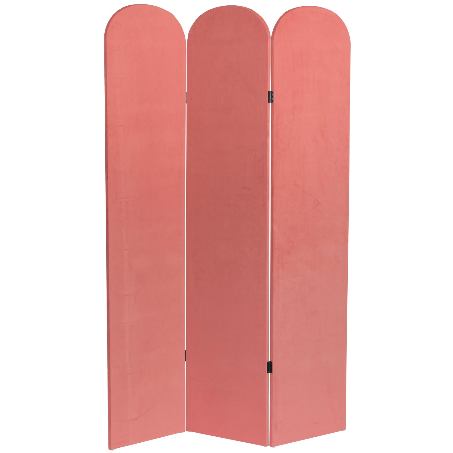6 ft. Classic Arch Velvet Room Divider Lilac 3 Panel