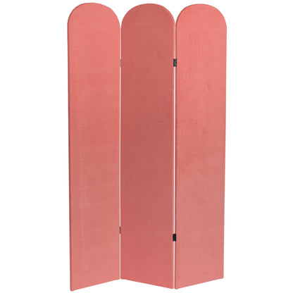 6 ft. Classic Arch Velvet Room Divider Lilac 3 Panel