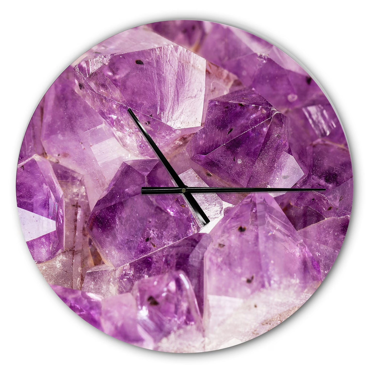 Designart 'Purple Amethyst Macro ' Modern wall clock
