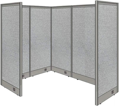 GOF 1 Person Workstation Cubicle (5.5'D x 6'W x 6'H)/Office Partition, Room Divider (72" H Cubicle Only, Grey)