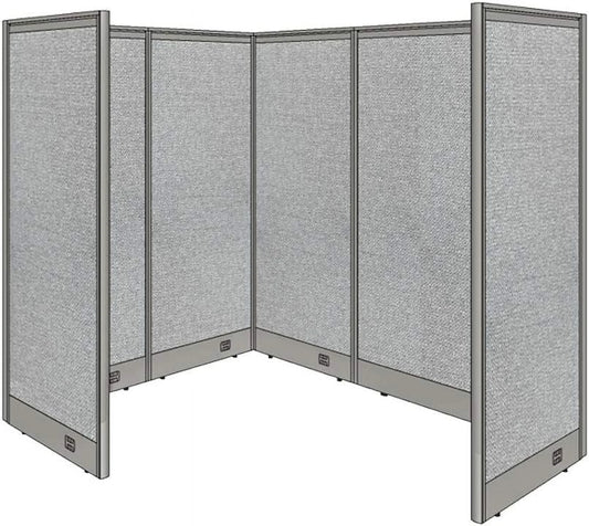 GOF 1 Person Workstation Cubicle (5.5'D x 6'W x 6'H)/Office Partition, Room Divider (72" H Cubicle Only, Grey)