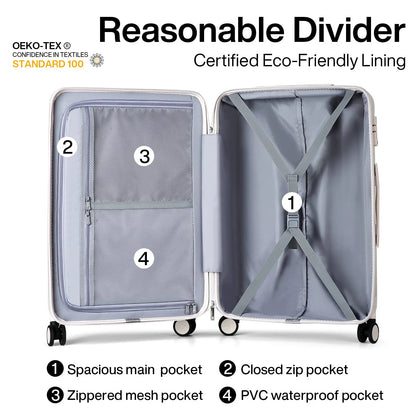 Hanke 28in Adult Hardside Checked Luggage, Ivory White