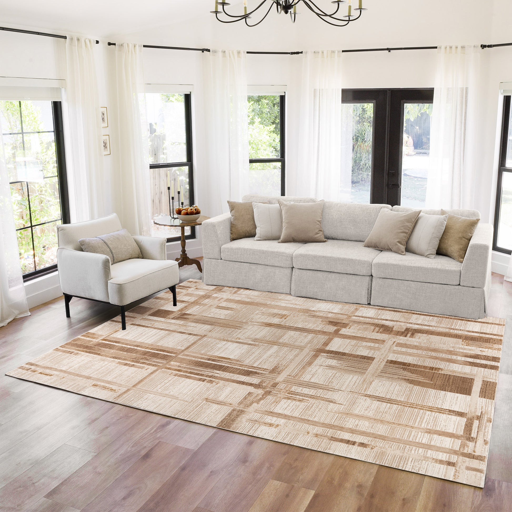 Eden Area Rug, Clea Beige, 5’3” x 7’
