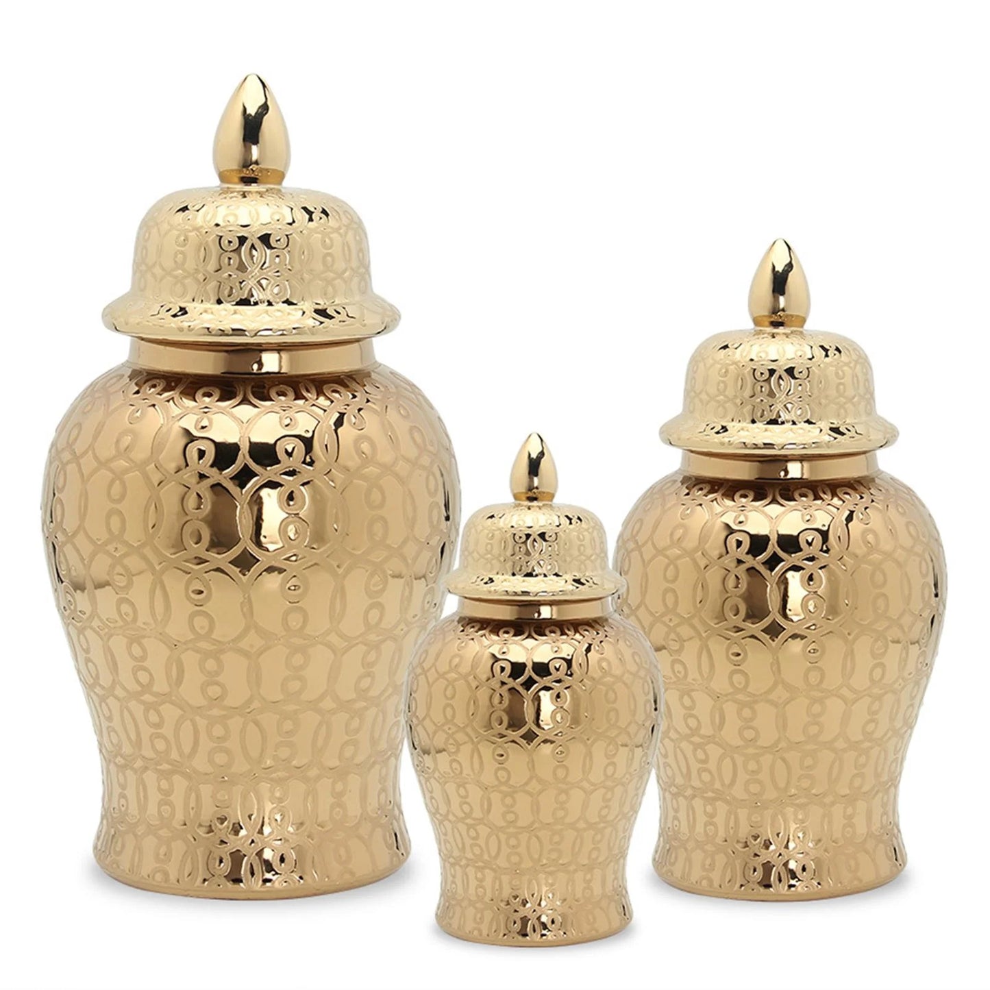 Light Ginger Jar With Lid Storage Jar Centerpiece Home Decor Floral Arrangement Vase Containers Handicraft 31x15CM