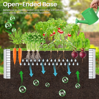 Homdox 6*3*2FT Galvanized Raised Garden Bed, Outdoor Thickened Raised Garden Planter Box for Vegetable Flower Fruit Herb, Rectangular Metal Garden Raised Box for Garden Yard, Black