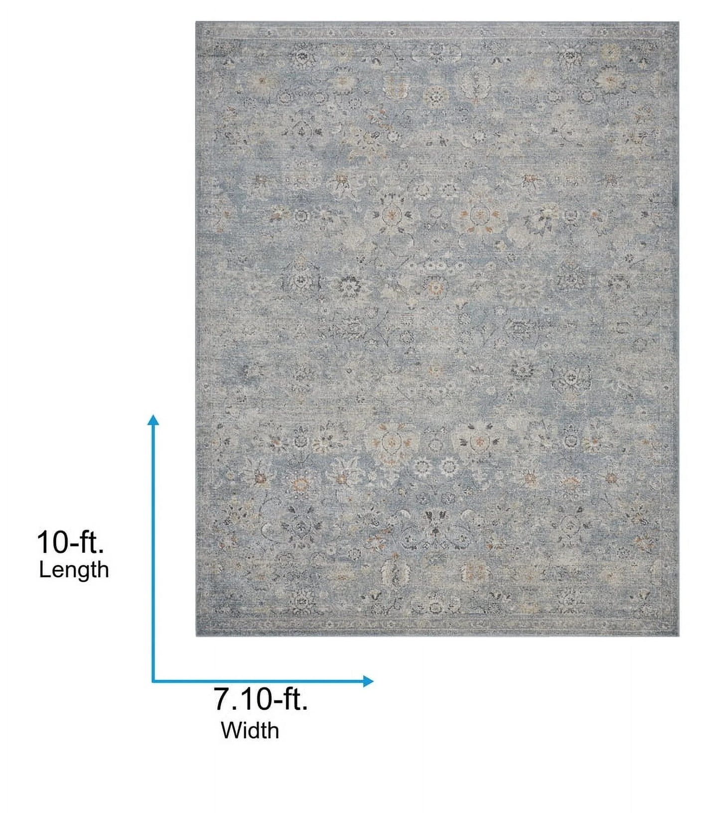 Livabliss Alpharetta Vintage Floral Area Rug,5'3" x 7',Cream/Gray