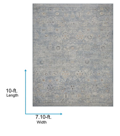 Livabliss Alpharetta Vintage Floral Area Rug,5'3" x 7',Cream/Gray