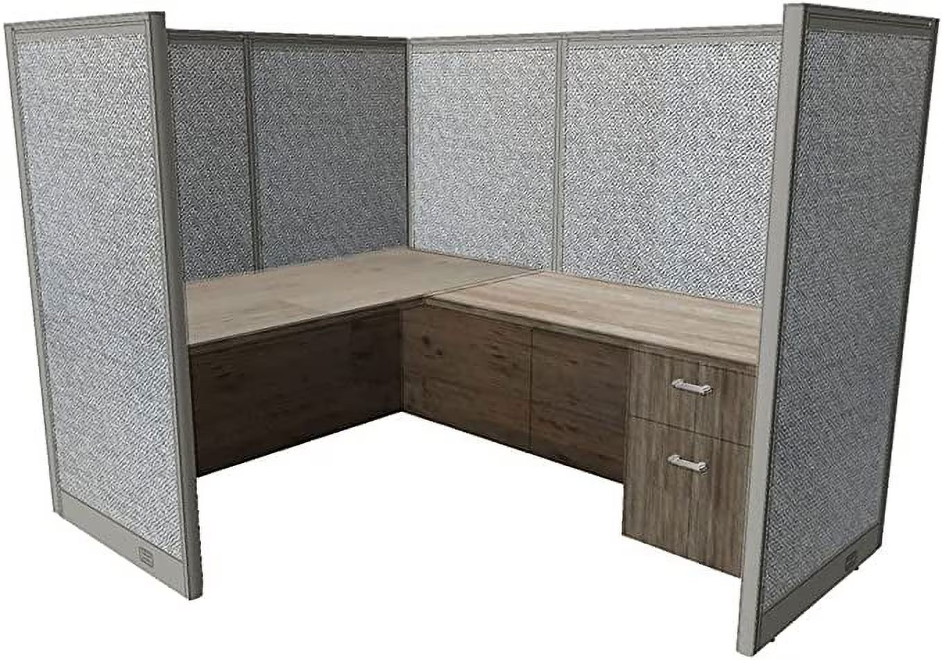 GOF 1 Person Workstation Cubicle (5.5'D x 6'W x 6'H)/Office Partition, Room Divider (72" H Cubicle Only, Grey)