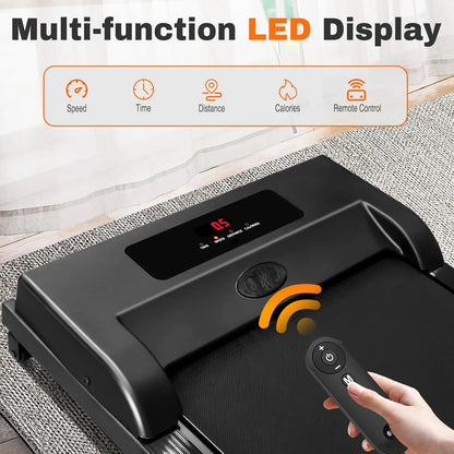 2 in 1 Walking Pad Treadmill, Foldable Treadmills with Handle Bar, 2.5HP Portable Folding Treadmill with Remote Control, Under Desk Treadmill for Home Office, Small Treadmill, 300lb