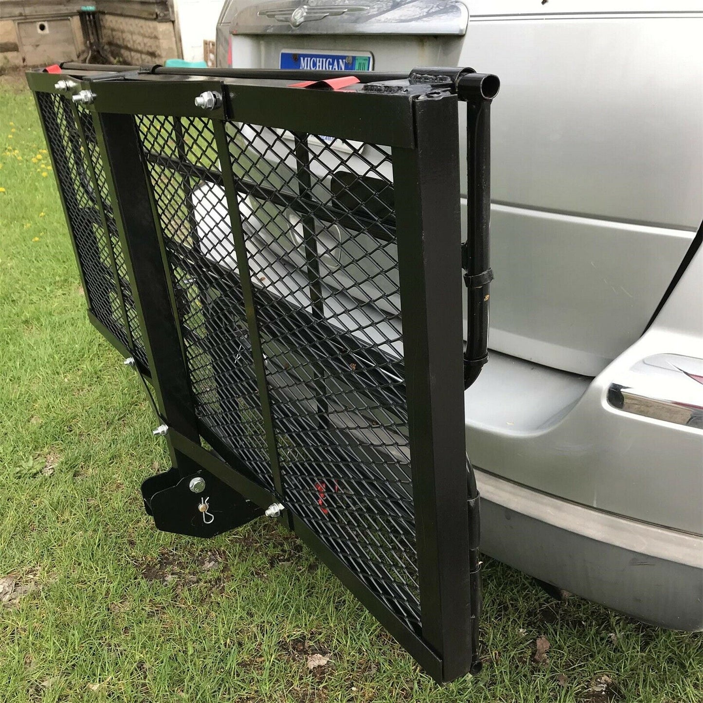 Kojem 500 Lbs Hitch Mount Cargo Carrier 60" x 24" x 14" Folding Cargo Rack Rear Luggage Basket Fits 2" Receiver for Car SUV Camping Traveling