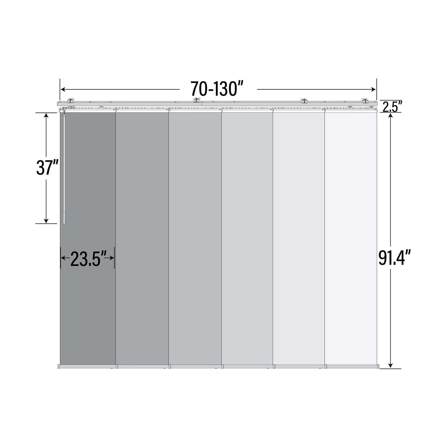 Panel Track SystemAdjustable Room DividerMetal Wall DecorHome Office PartitionSliding Door Cover 70-130"