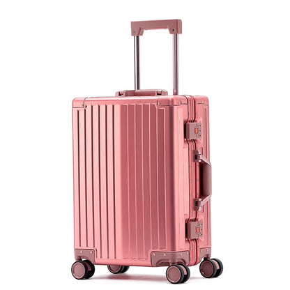 All Aluminum Magnesium Hardshell Carry On Luggage with Wheels, Hardside Carry on Suitcase with TSA Lock, Airline Approved Zipperless Suitcase Checked Luggage Metal Rolling Luggage