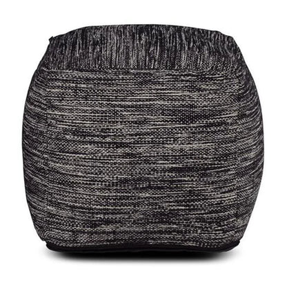 Steve Silver Omari Square Handwoven Black/Ivory Wool Pouf