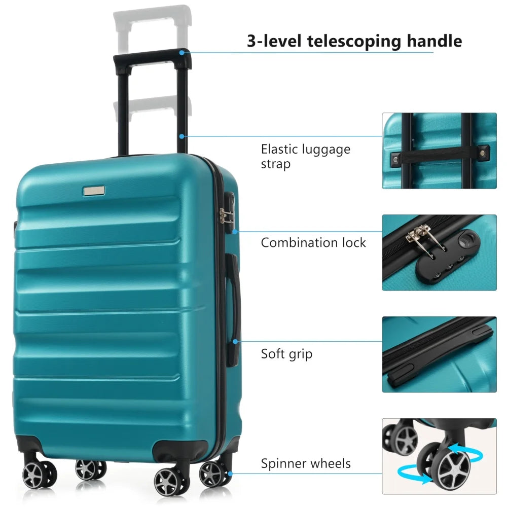 Hardshell ABS Luggage Set - Lightweight & Durable Suitcases with Dual Spinner Wheels