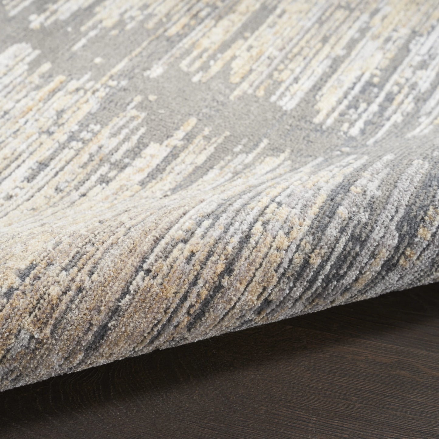 Nourison Modern Abstract Abstract Grey Gold 5'3" x 7'6" Area Rug (5x8)