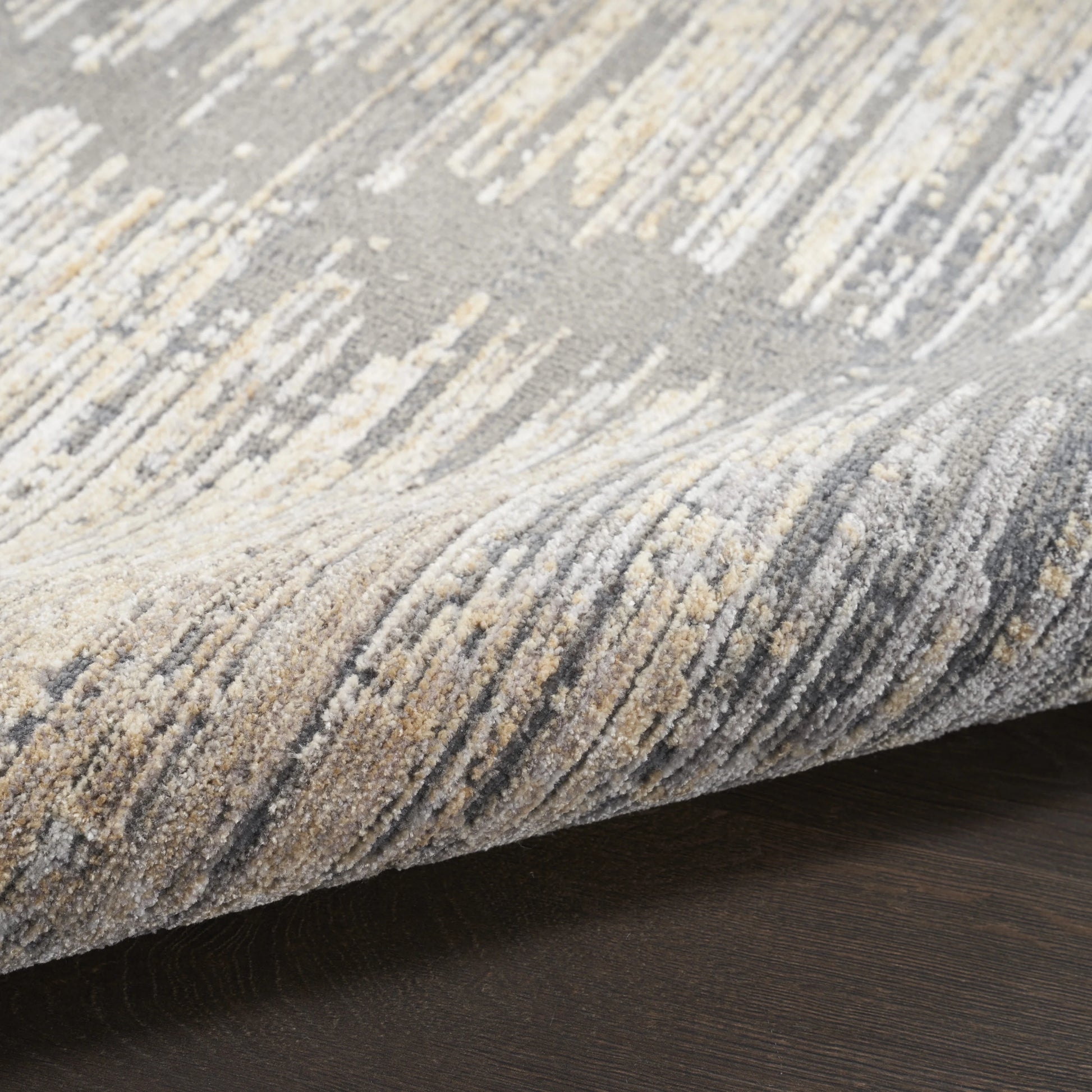 Nourison Modern Abstract Abstract Grey Gold 5'3" x 7'6" Area Rug (5x8)