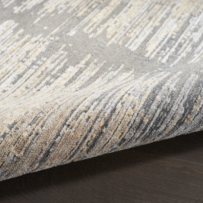 Nourison Modern Abstract Abstract Grey Gold 5'3" x 7'6" Area Rug (5x8)