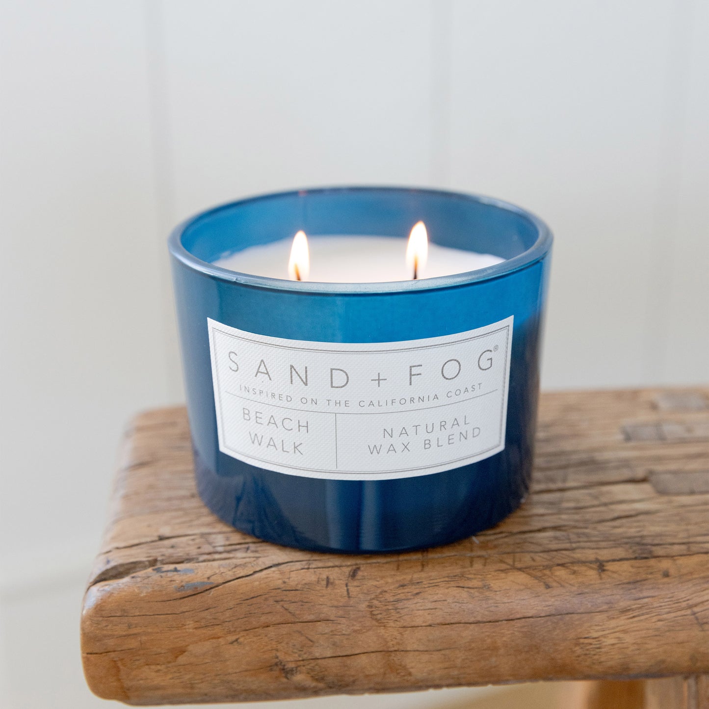 Sand + Fog 12 oz. Candles with Carved Wood Lids, Set of 3