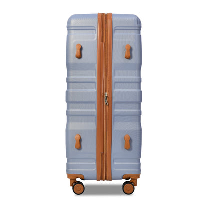 Luggage Suitcase 3 Piece Sets, New Model Expandable ABS Hardshell Luggage, Lightweight Carry-on Suitcase Sets with Spinner Wheels & TSA Lock, 20''/24''/28'', Blue Gray