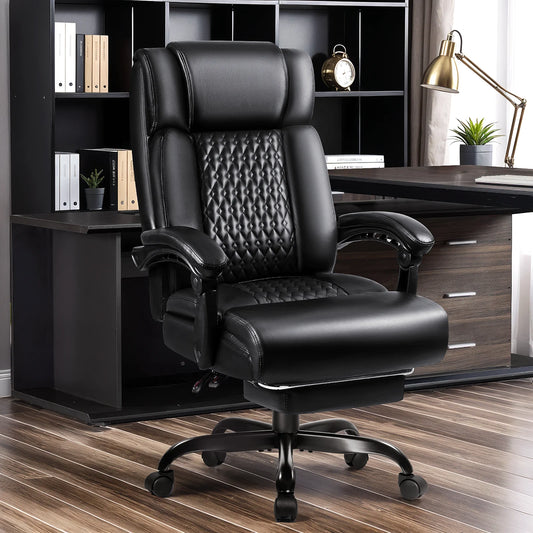 Waleaf Office Chair with Footrest,90-165° Reclining Ergonomic High Back Computer Desk Chair Lumbar Support for Home Office