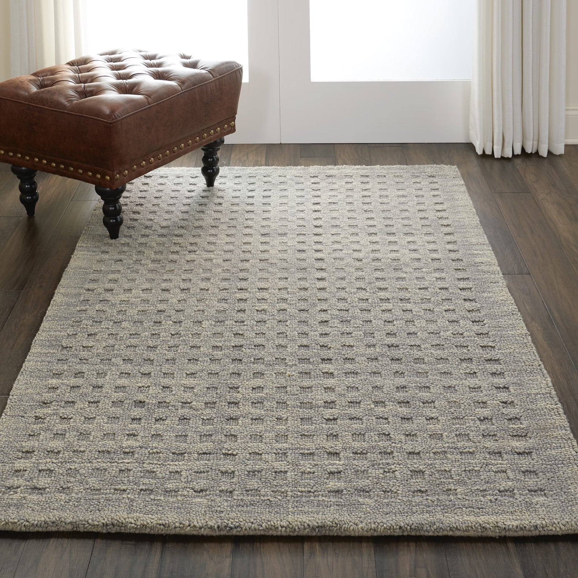 Nourison Perris Solid Charcoal 3'9" x 5'9" Area Rug, (4x6)