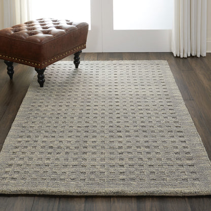 Nourison Perris Solid Charcoal 3'9" x 5'9" Area Rug, (4x6)