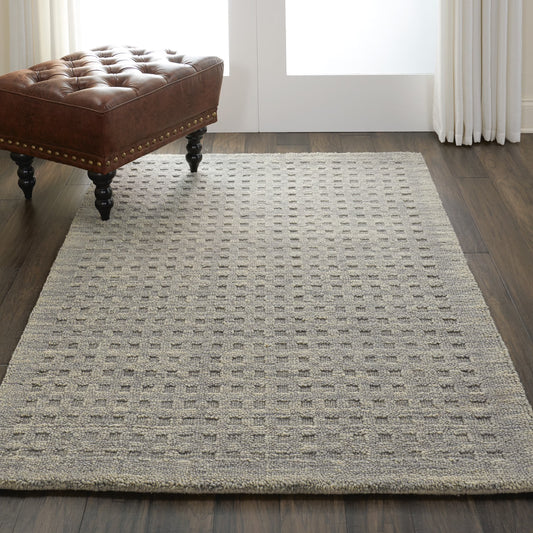 Nourison Perris Solid Charcoal 3'9" x 5'9" Area Rug, (4x6)