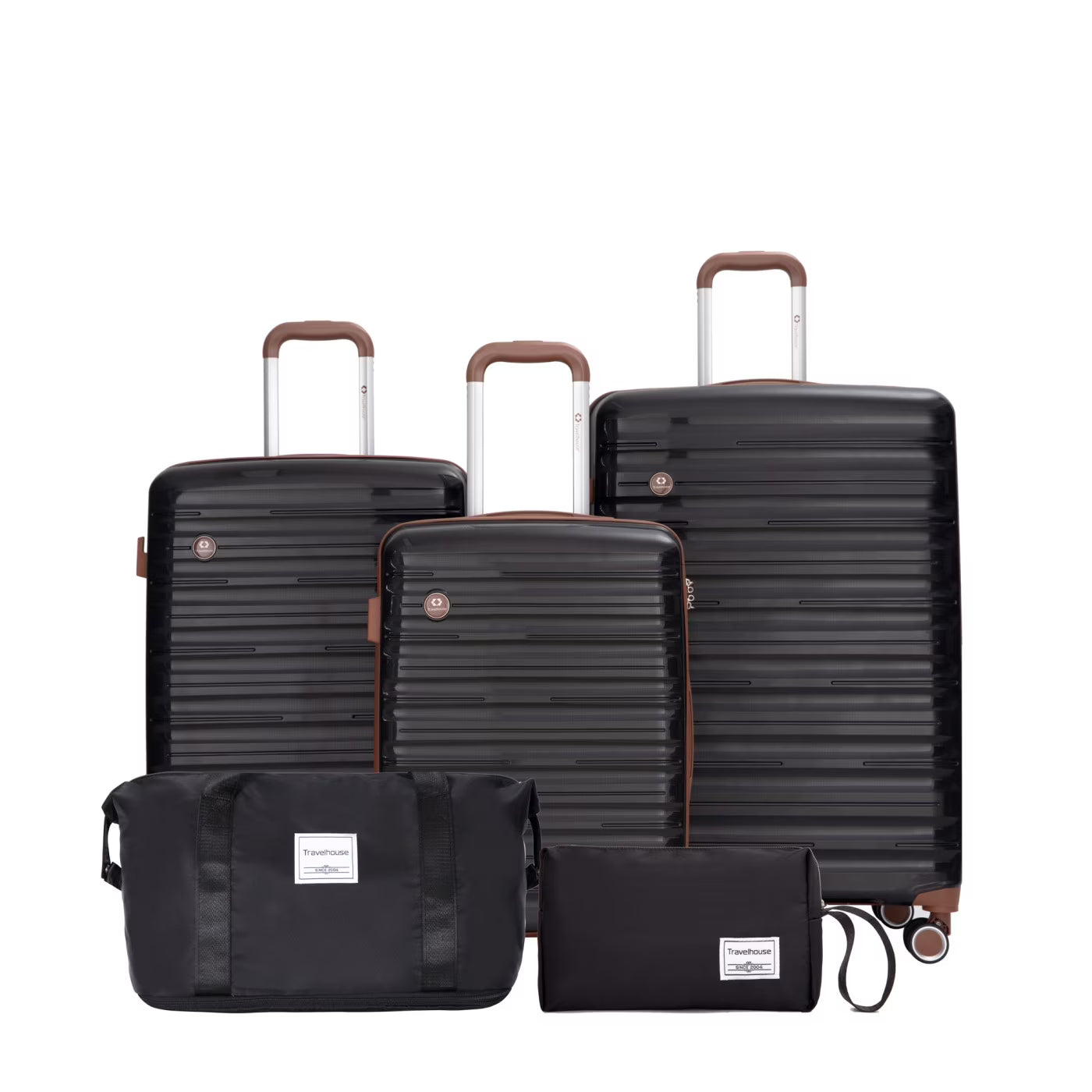 5-Piece Polyester Luggage Set with TSA Lock, Expandable Carry-On Suitcase and 360° Spinner Wheels in Blue, Complete Travel System for Versatile Packing