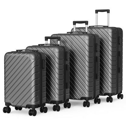 Apelila 4 Piece Luggage Sets Waterproof Durable Ultra-Light Hardside Spinner Suitcase Set Extra Large Capacity with 360° Silent Wheels 3-Level Handles Lightweight Travel Luggage Free Covers & Hangers