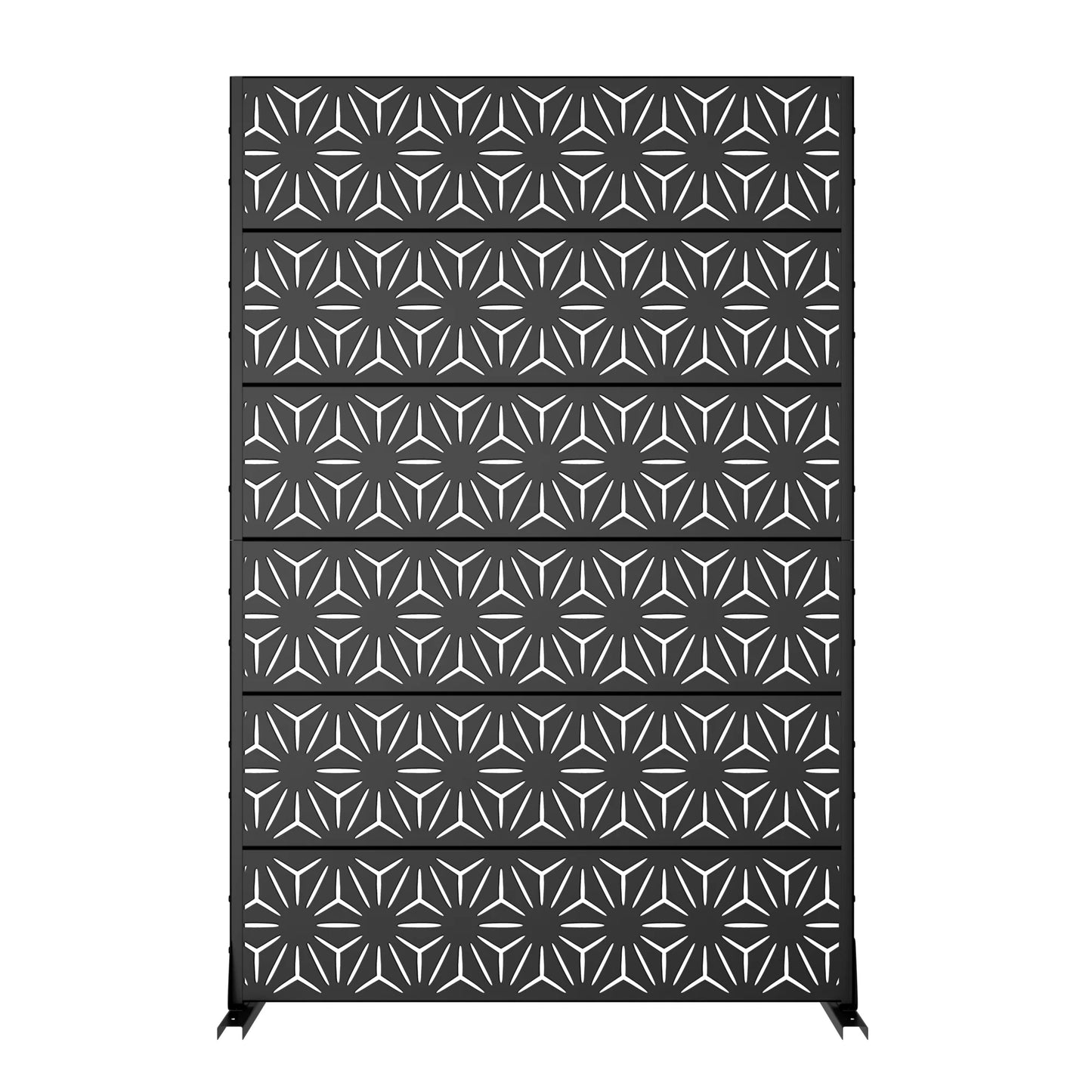 MAYEERTY Laser-Cut Steel Room Divider, Modern Privacy Partition for Living Space,Sun,Black