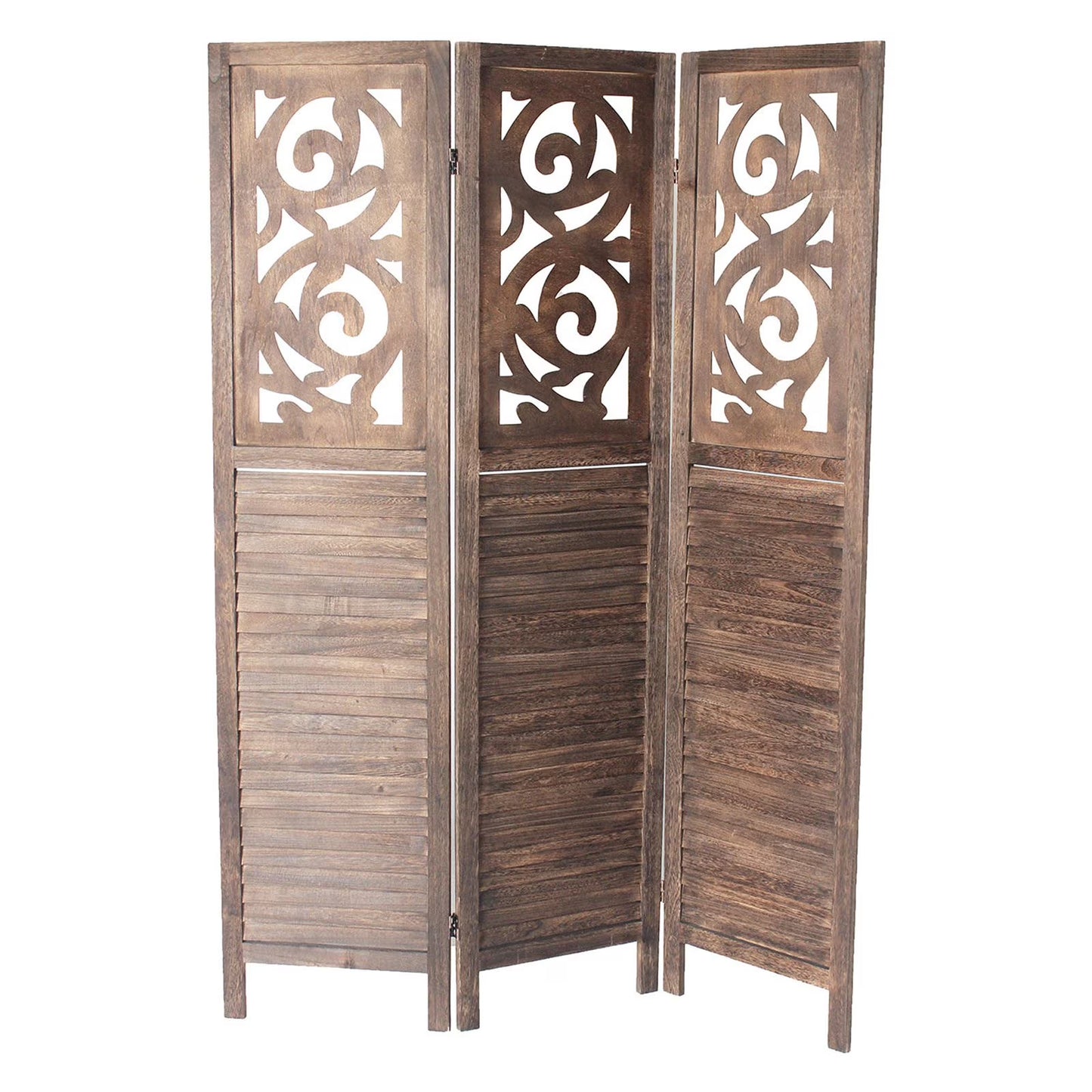 Milton Green Stars Grant 3-Panel Room Divider, Gray