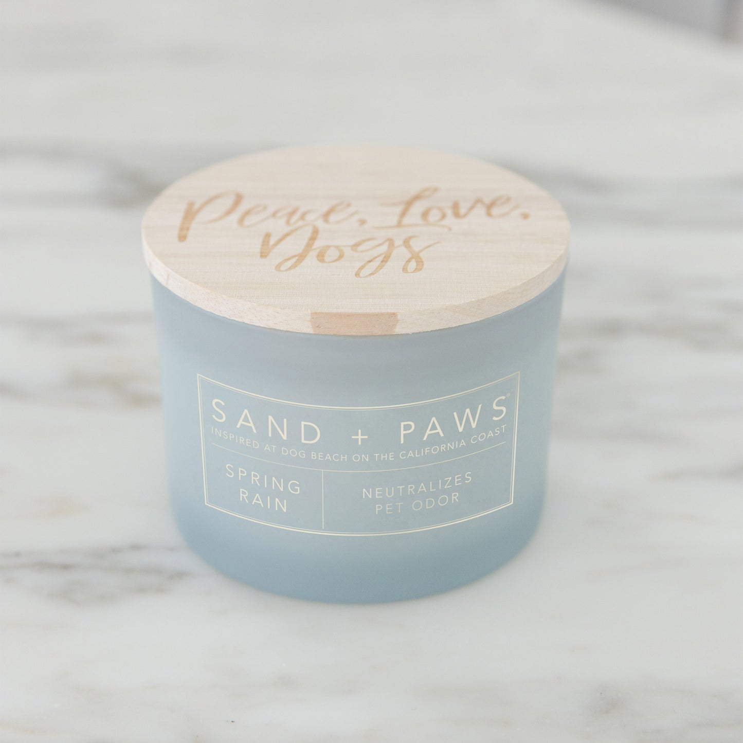 Sand + Paws 12 oz. Candles with Carved Wood Lids, Set of 3