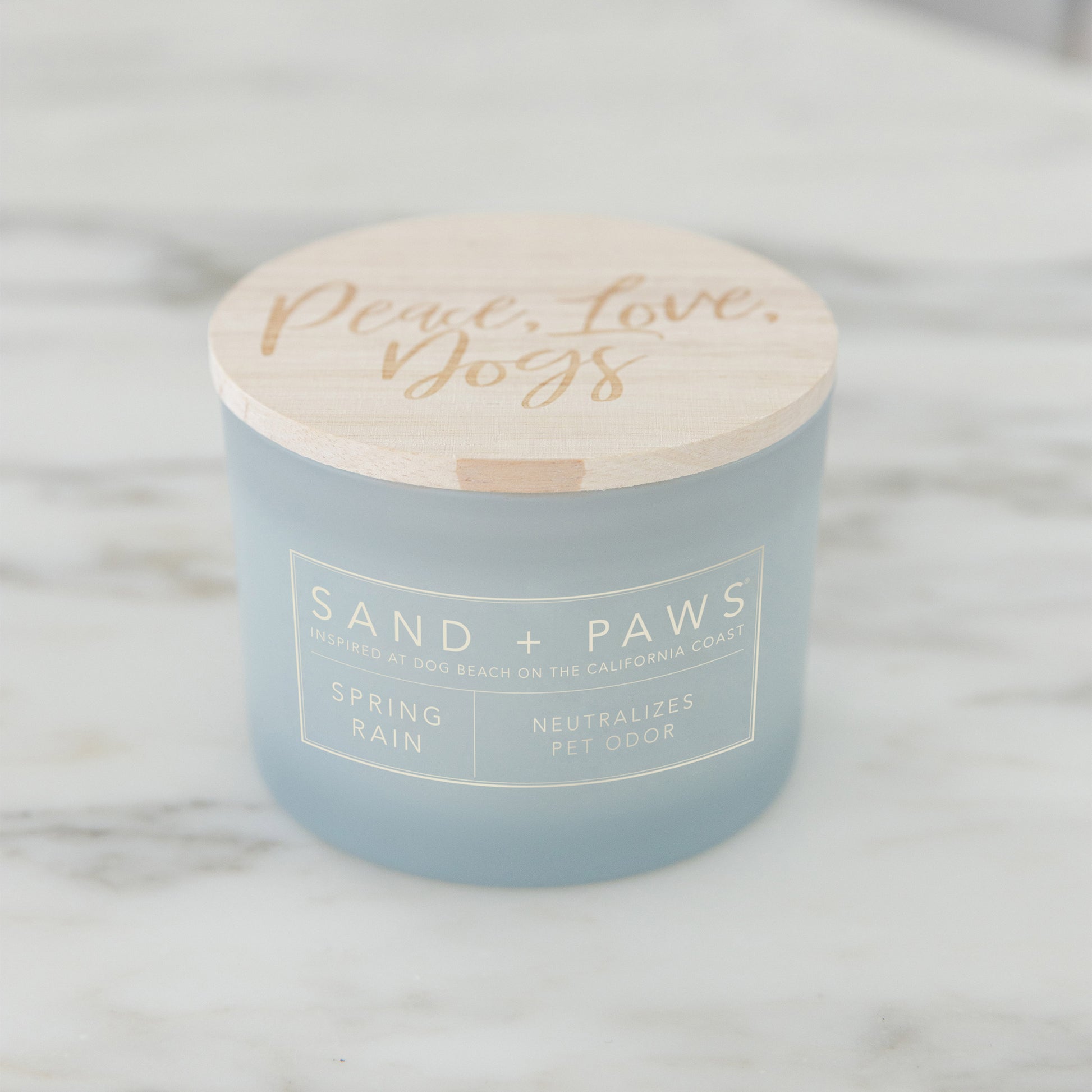 Sand + Paws 12 oz. Candles with Carved Wood Lids, Set of 3
