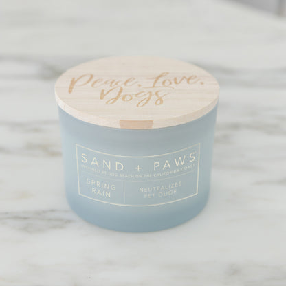Sand + Paws 12 oz. Candles with Carved Wood Lids, Set of 3