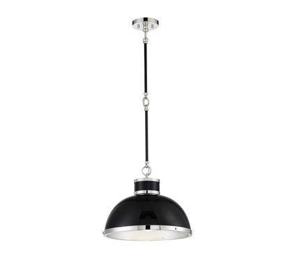 Gray with Polished Nickel Accents One Light Pendant from the Corning Collection